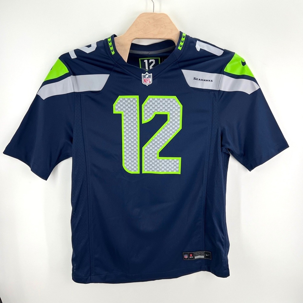 Nike Seattle Seahawks 12th Fan Jersey L Polyester Navy Blue Gameday Sportswear